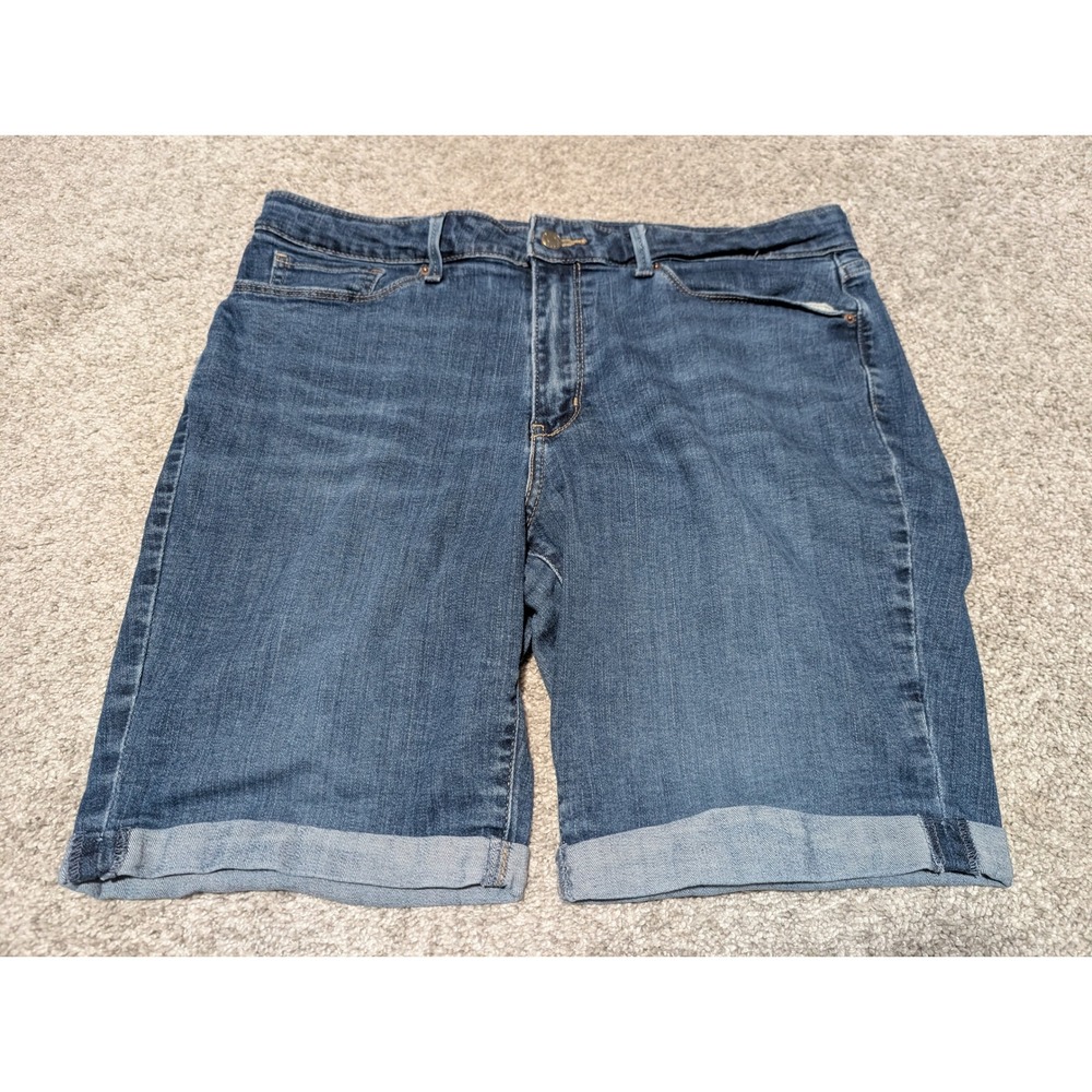 Levi Strauss Women 16‎ Blue Bermuda Shorts Cuffed Denim Mid Rise